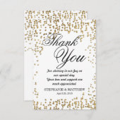 Elegante und einfache Imitats Gold Confetti Dankeskarte (Vorne/Hinten)