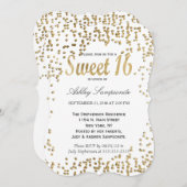 Elegante und einfache Imitats Gold Confetti Einladung (Vorne/Hinten)