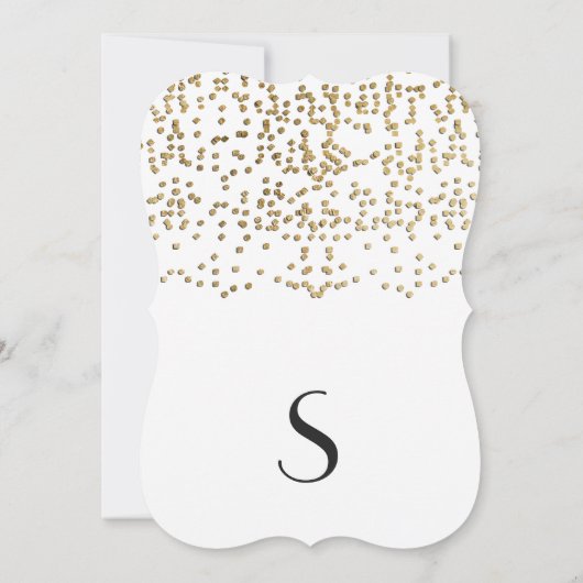 Elegante und einfache Imitats Gold Confetti Einladung (Rückseite)