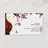 Elegante und einfache Innenarchitektur Visitenkarte (Rückseite)