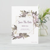 Elegante und einfache Lilac-Blume-Save the Date-Ka Einladung (Stehend Vorderseite)