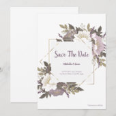 Elegante und einfache Lilac-Blume-Save the Date-Ka Einladung (Vorne/Hinten)