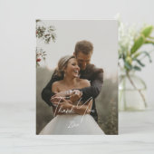 Elegante und einfache moderne Weeding Card Dankeskarte (Stehend Vorderseite)