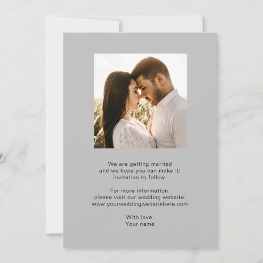 Elegante und einfache moderne Weeding Card Dankeskarte (Rückseite)