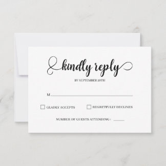 Elegante und einfache RSVP-Karten für Hochzeiten RSVP Karte