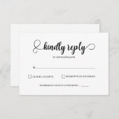 Elegante und einfache RSVP-Karten für Hochzeiten RSVP Karte (Vorne/Hinten)