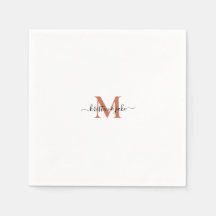 Elegante und einfache Terrakotta-Monogramm-Schwung