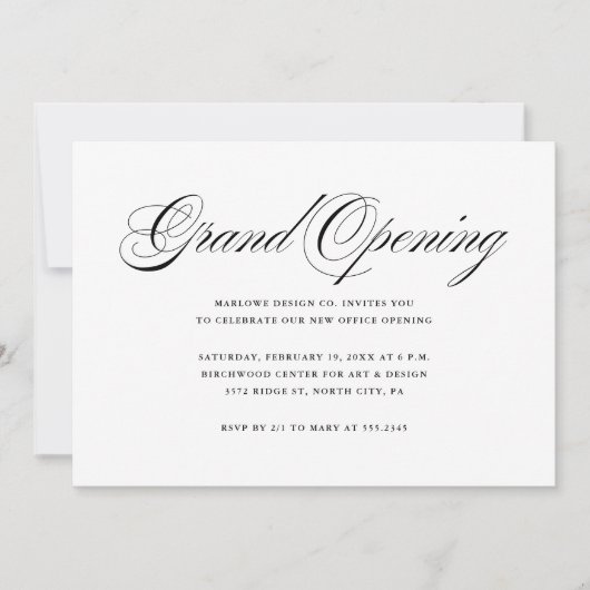 Elegante und einfache Unternehmensöffnung Einladung (Vorderseite)