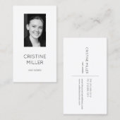 Elegante und einfache Visitenkarte des Fotos (Vorne/Hinten)