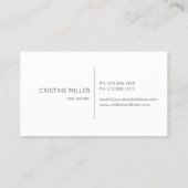 Elegante und einfache Visitenkarte des Fotos (Rückseite)