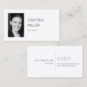 Elegante und einfache Visitenkarte des Fotos (Vorne/Hinten)