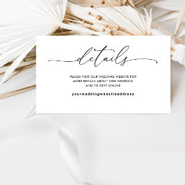 Elegante und einfache Website für Hochzeiten / Det Begleitkarte