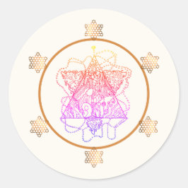 Elegante und farbenfrohe jüdische Hochzeit Runder Aufkleber
