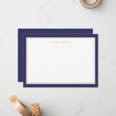 Elegante und feminine Goldgrenze Personalisiert Mitteilungskarte (Vorderseite/Rückseite Beispiel)