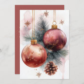 Elegante und festliche Grußkarte Feiertagskarte (Vorne/Hinten)