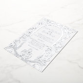elegante und formelle Hochzeitseinladung Silber Folieneinladung (Gedreht)