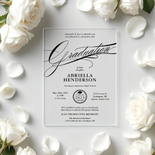 Elegante und formelle Schrift Graduierung Acryleinladungen