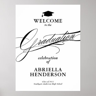 Elegante und formelle Schrift Graduierungsbegrüßun Poster