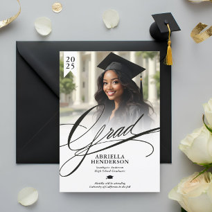 Elegante und formelle Schriftliche Graduierungsanz Einladung