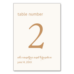 Elegante und frische Tischnummer-Karten Tischnummer