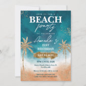Elegante und Fun Beach Geburtstagsparty Einladung (Vorderseite)