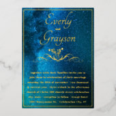 Elegante und goldene Hochzeitslampen Folieneinladung (Vorderseite)