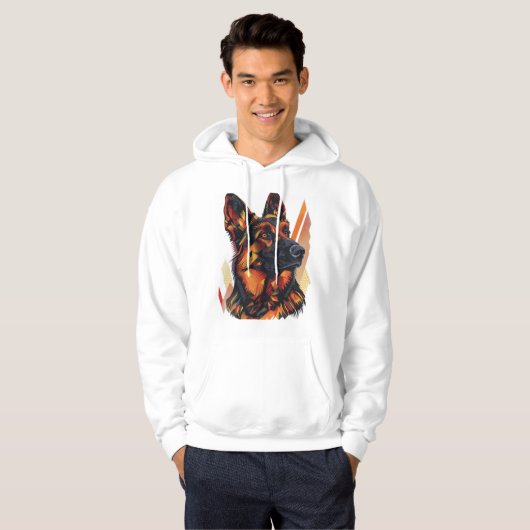 Elegante und kaninisch-graue deutsche Hirten Hoodie (Vorne ganz)