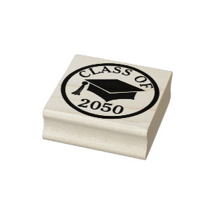 Elegante und klassische Abschlusskappe Studienjahr Gummistempel