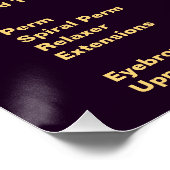 Elegante und klassische Friseur - Preisliste Poster (Ecke)