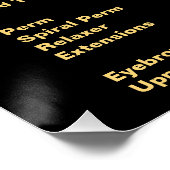 Elegante und klassische Friseur - Preisliste Poster (Ecke)