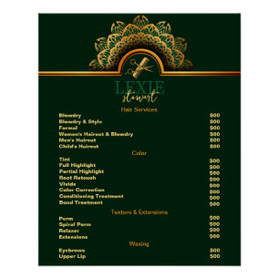 Elegante und klassische Friseur - Preisliste Poster