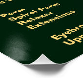 Elegante und klassische Friseur - Preisliste Poster (Ecke)