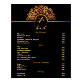 Elegante und klassische Friseur - Preisliste Poster