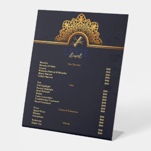 Elegante und klassische Friseur - Preisliste Sockelschild