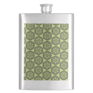 Elegante und klassische limettengrüne kreisförmige flachmann