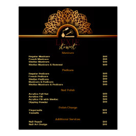 Elegante und klassische Nail Tech-Preisliste Poster