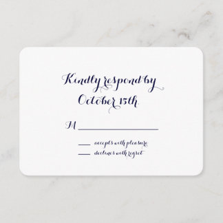 Elegante und klassische Navy Blue & White UAWG RSVP Karte