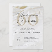 Elegante und klassische Perlenstruktur 60 Jahre al Einladung (Vorderseite)