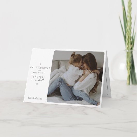 Elegante und klassische Weihnachts- und Neujahrska Dankeskarte (Vorderseite)