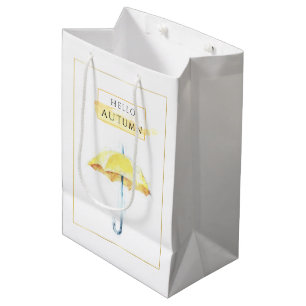 Elegante und künstlerische goldene Herbst-Schirm-Z Mittlere Geschenktüte