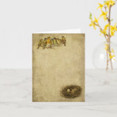 Elegante und künstlerische Vögel & Nest-Mitteilung Karte (Gelbe Blume)