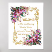 Elegante und lebendige Orchid-Blume Hochzeit Willk Poster (Vorne)