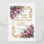 Elegante und lebendige Orchideenblumen Einladung H (Vorderseite)