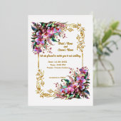 Elegante und lebendige Orchideenblumen Einladung H (Stehend vorne)