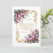 Elegante und lebendige Orchideenblumen Hochzeiten Dankeskarte (Stehend Vorderseite)