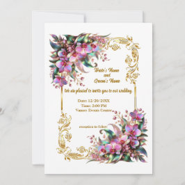 Elegante und lebendige Orchideenblumen Hochzeiten Einladung