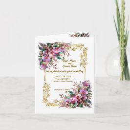 Elegante und lebendige Orchideenblumen Hochzeiten Einladung