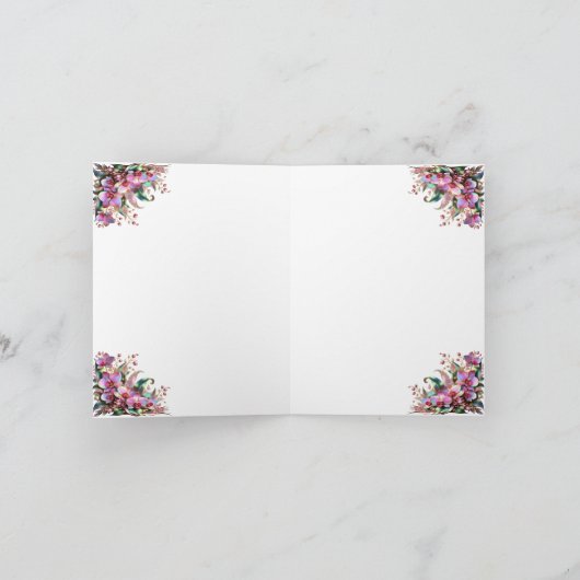 Elegante und lebendige Orchideenblumen Hochzeiten Einladung (Innenseite)