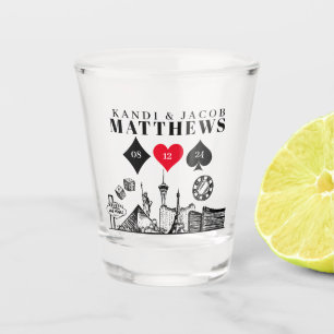 Elegante und lustige Hochzeit in Las Vegas Schnapsglas