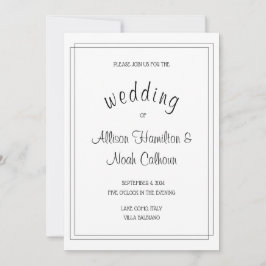 Elegante und Minimalistische Einladungs-Karte Einladung